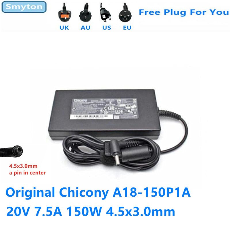 AC Adapter Charger สําหรับ MSI 20V 7.5A 150W 4.5x3.0 มม.Chicony A18-150P1A A150A039P แล็ปท็อปแหล่งจ่