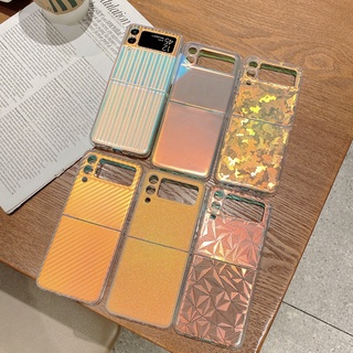เคสโทรศัพท์มือถือ แบบใส ผิวด้าน บางพิเศษ หลากสี สําหรับ Samsung Galaxy Z Flip 3 5G Flip3 Flip4 Z Fold3 5G