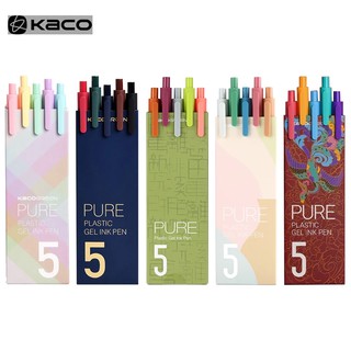 Youpin Kaco ปากกาหมึกเจล 0.5 มม. ทนทาน 5 สี 5 ชิ้น / แพ็ค