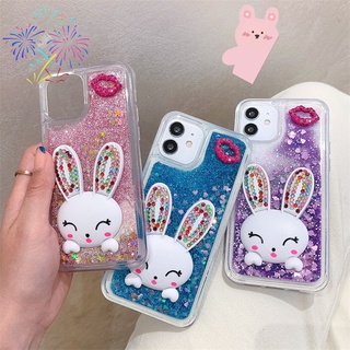 เคสโทรศัพท์มือถือ มีทรายไหล กันกระแทก ลายการ์ตูนกระต่าย ประดับเพชรเทียม หลากสี สําหรับ Vivo v2022 v2023 v2024 v2025 v2026 v2027 v2028 v2029 v2061 v2042 v2043 v2048 1906 1963 1940 1941 1945