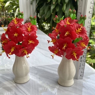 **พร้อมส่ง** ดอกชบาจิ๋ว ดอกชบาแดง ดอกชบาถวายพระพิฆเนศ แจกันชบาแดง **แจกันละ 95 บาทเท่านั้น