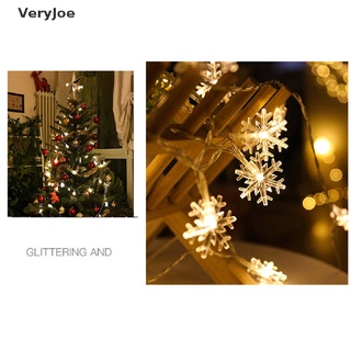 [VeryJoe] สายไฟ Led 20 ดวง ลายเกล็ดหิมะ สําหรับตกแต่งต้นคริสต์มาส ปีใหม่ [TH]