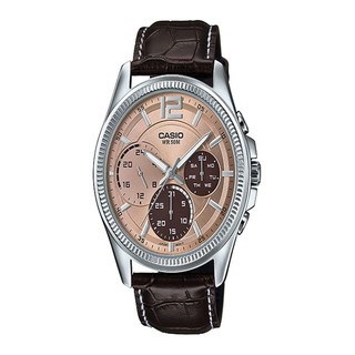 Casio Standard นาฬิกาข้อมือสุภาพบุรุษ Leather Strap รุ่น
 MTP-E305L-5AV