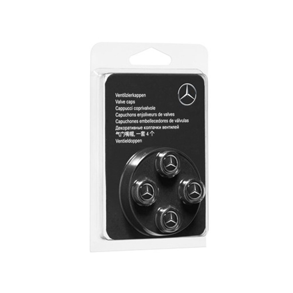 Mercedes-Benz ชุดฝาปิดที่เติมลมยาง เมอร์เซเดส-เบนซ์ สีดำ 4 ชิ้น