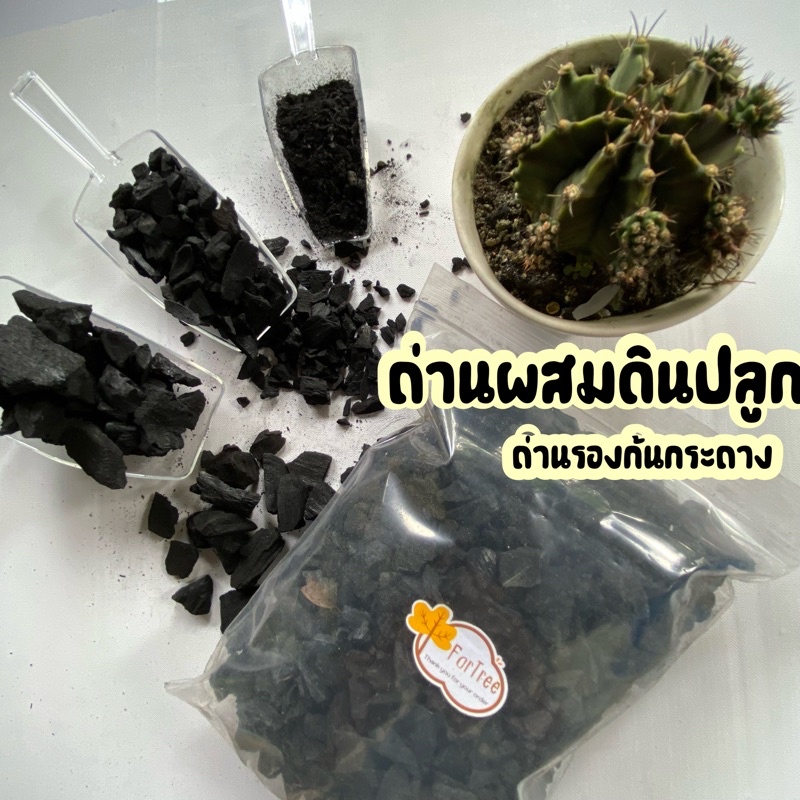 ถ่านผสมดินปลูก รองก้นกระถาง ถ่านป่น ถ่านกรองตู้ปลา ถ่านชีวภาพ🪨🪵
