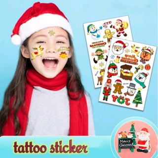 พร้อมส่ง!แทททูคริสต์มาสมี 4 แบบ Christmas Tattoo Stickers