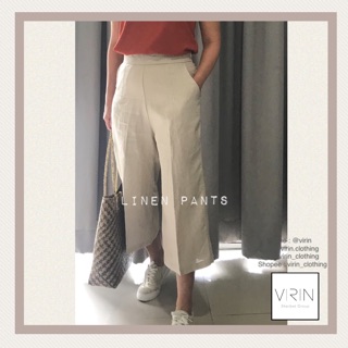 Virin_Clothing กางเกงลินิน 5 ส่วน Linen pants