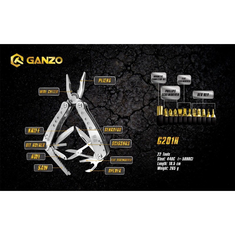 Ganzo รุ่น G201-H คีมพับอเนกประสงค์