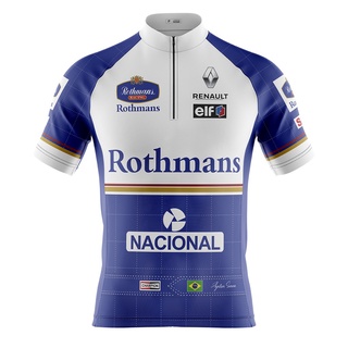 เสื้อกีฬาแขนสั้น ลาย Senna Williams Rothmans FULL ZIP สําหรับผู้ชาย 2024