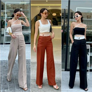 Anne two-tone pantsกางเกงขายาวทรงกระบอกที่ดีเทลเก๋กรุบและดูแพงสุด ๆ แบบไม่ต้องบรรยายเยอะเพราะความปังออร่าแรงมาก