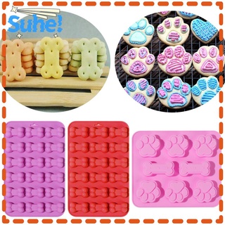 SUHE Silicone Dog Paw and Bone Shape Chocolate Mould Candy Cookies Mold Baking Supplies