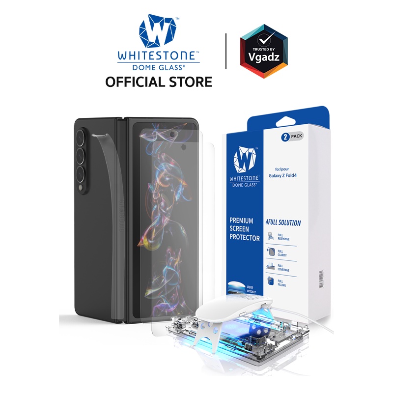 Whitestone Dome Glass - ฟิล์มกระจกนิรภัยสำหรับ Galaxy Z Fold 4 - อุปกรณ์การติดแบบครบชุด