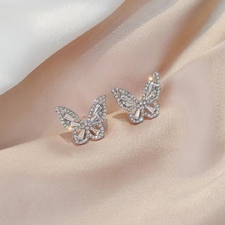 Fashion earrings ต่างหูเงินแท้925 ต่างหูผีเสื้อ (พร้อมกล่อง)