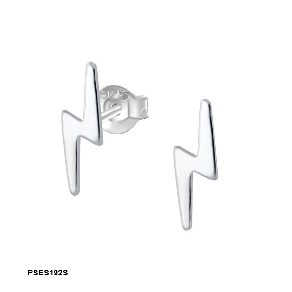 [พร้อมส่ง] (Earrings/ต่างหู): 925 sterling silver thunder lighting stud earring /ต่างหูเงินแท้ 925 สายฟ้า Silver Thai