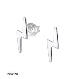 SILVER THAI        925 sterling silver thunder lighting stud earringต่างหูเงินซิกแซก