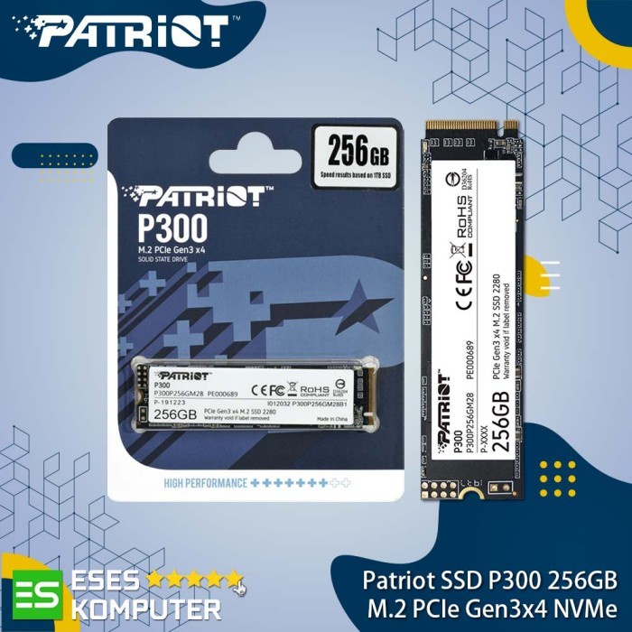 Patriot P300 256GB M.2 PCIe 3.0 Gen3x4 NVMe SSD