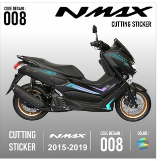 สติกเกอร์ตัด Nmax - อุปกรณ์เสริมรถจักรยานยนต์ Yamaha Nmax Old Scotlet Sticker Striping Lis Variation Cutting Sticker Nmax Old 2015 2016 2017 2018 2019 Simple Minimalist Elegant Stylish Stylish MC08