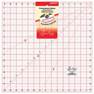 ไม้บรรทัดอะคริลิค งานผ้าและงานฝีมือ Patchwork &amp; Craft Ruler ขนาด 15.5 นิ้ว x 15.5 นิ้ว ของ Sew Easy (รหัส SewEasy0007)