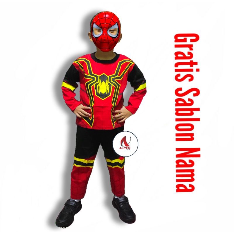 Spiderman COSTUME พร้อมสกรีนฟรีชุดเสื้อยืด NAME AVENGERS SPIDERMAN สกรีนลายฟรี NAME