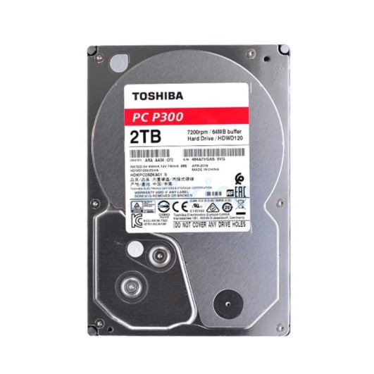 Hard Disk PC 2 TB HDD TOSHIBA P300 (5400RPM 128MB SATA-3 HDWD220UZSVA)