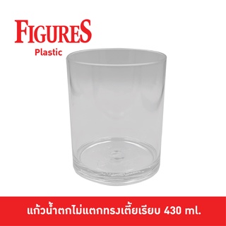 Figure แก้วน้ำพลาสติกตกไม่แตกอะคริลิค Food Grade ผิวเรียบทรงเตี้ย ขนาด 430 ml รุ่น GL44A