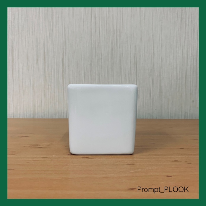 กระถางเซรามิก สีขาว สีดำ สไตล์มินิมอล  เคลือบมัน ทรงสี่เหลี่ยมเล็ก - รูปที่ 4