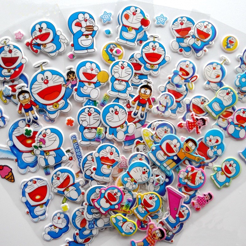 Sticker 3D ลายโดเรมอนน่ารัก สติ๊กเกอร์นูนลายการ์ตูนน่ารัก
