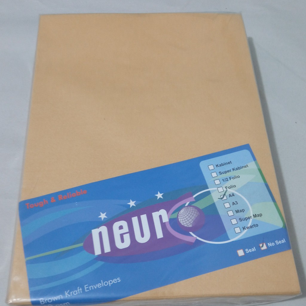 Neuro A4 ขนาดซองจดหมายสีน้ําตาลขนาด (30x22 ซม.) ไม่ซีล - selarasmart818 ...