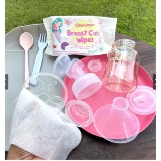 ผ้าเปียกเช็ดกรวย ทิชชู่เปียกเช็ดกรวย 🍓Cleanimom BreastPump Wipes🍓