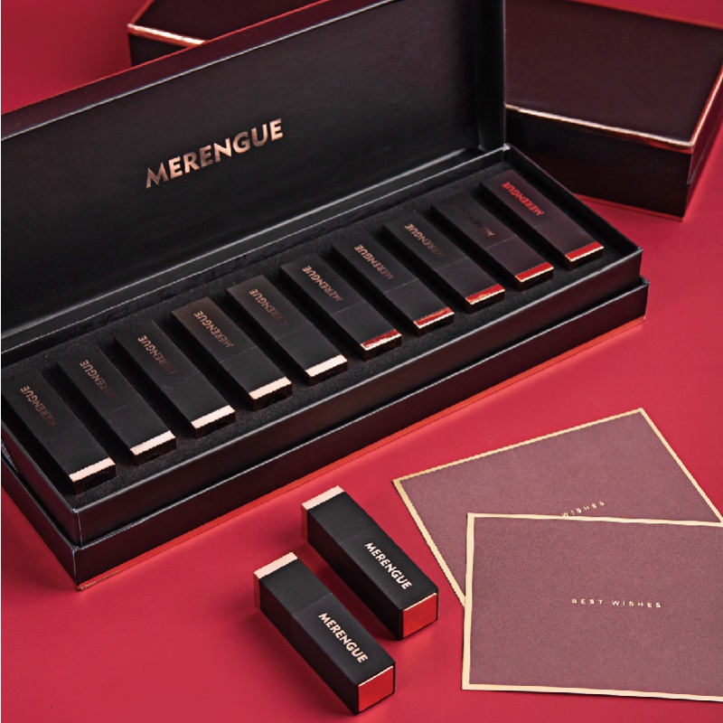 WINE 10*lip gloss MERENGUE Lipstick Set Gift Box 10pcs Big Brand