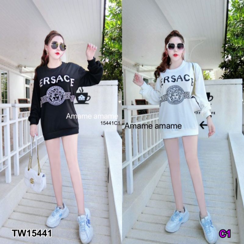 TW15441  มินิเดรสแขนยาว ผ้าคอตตอน VSC