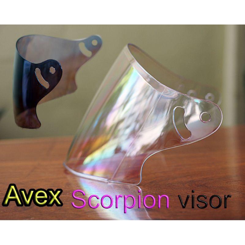 หน้ากากหมวกกันน็อค Avex Scorpion และ Avex Teenage สีใส,สีชาดำ พร้อมส่ง