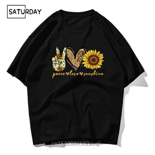 เสื้อยืดแขนสั้น คอกลม ผ้าฝ้าย 100% พิมพ์ลาย Naughty Peace Love Sunshine สไตล์คลาสสิก สําหรับผู้ชาย 2022