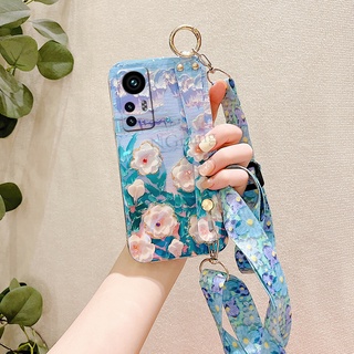 เคสโทรศัพท์มือถือ แบบนิ่ม ลายดอกคามิเลีย พร้อมสายคล้อง สําหรับ Xiaomi Mi 12 12 Pro 11T Pro 11 Lite 5G NE