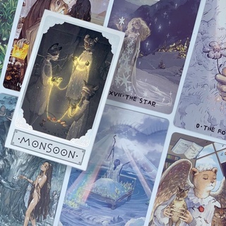 Monsoon Tarot Standard มีคู่มือ การ์ตูนญี่ปุ่น ไพ่ทาโรต์ 78ใบ ไพ่ทาโร่ แท้ น่ารัก สวย ไพ่ยิปซี ไพ่ทาโร่ของแท้