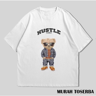 เสื้อยืดอินเทรนด์ผู้ชายอินเทรนด์ผู้หญิงเสื้อยืด ขนาดใหญ่ พิมพ์ลาย Hustle Humble Motif | เสื้อยืด ขนาดใหญ่ สําหรับผู้หญิง