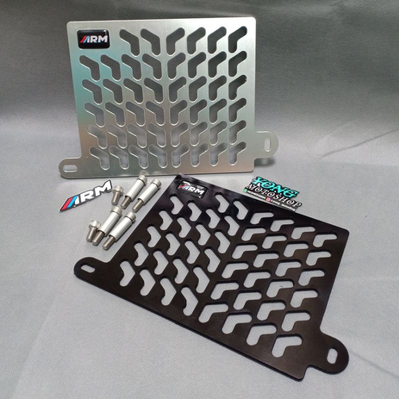 Hitam หม้อน้ําฝาครอบ PATTERN แขน CNC เต็ม Yamaha Aerox Nmax 155 Lexi สีดําและสีเงิน