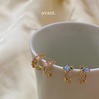 Avantgarde.bkk 🌝🌚 Restock! Moonstone stud ต่างหูครึ่งวง 8-9 mm ก้านเงิน s925 น่ารักม้ากกก