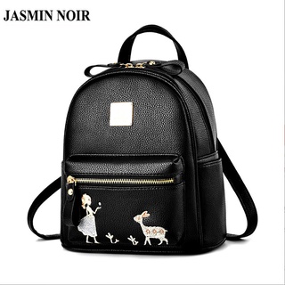 Jasmin NOIR กระเป๋าเป้สะพายหลัง กระเป๋านักเรียน พิมพ์ลาย ลําลอง แฟชั่น เรียบง่าย สําหรับผู้หญิง วัยรุ่น