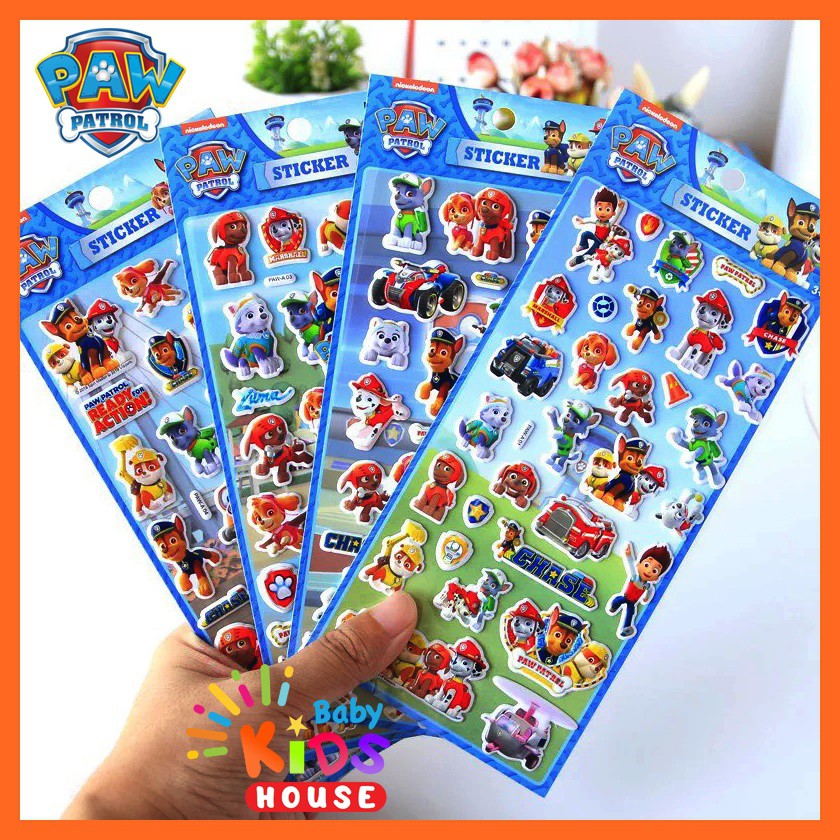 พร้อมส่ง สติกเกอร์ paw patrol 3D