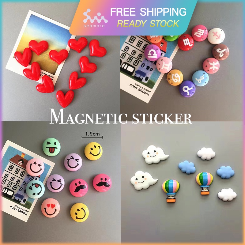 อุปกรณ์ตกแต่ง Pegboard 12 ชิ้น/รัก /เมฆ/ชุบ/สติ๊กเกอร์ตู้เย็นน่ารัก/แม่เหล็กตู้เย็น