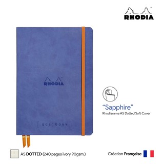 Rhodia Goalbook (A5) Dotted Soft Cover (Sapphire) - สมุดโน๊ตปกอ่อน Rhodia ขนาด A5 ลายจุด สีแซฟไฟร์