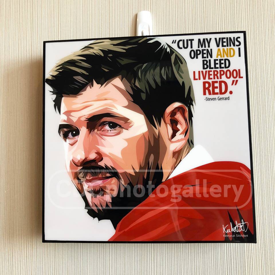 รูปภาพติดผนัง สตีเวน เจอร์ราร์ด ลิเวอร์พูล  - Steven Gerrard Liverpool พร้อมแขวนติดตั้ง ภาพติดผนัง ภาพวาด(ขนาด10x10")