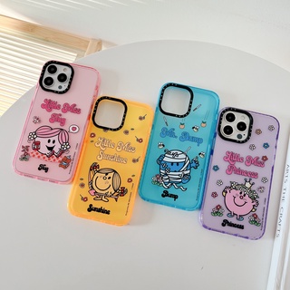 น่ารัก การ์ตูน คนตัวเล็ก เคสไอโฟน 14 Pro Max iphone 13 pro max 14 plus 12 11 Pro Max Case ใหม่ ขอบสี เรียบง่าย โปร่งใส ป้องกันการหล่น ซิลิกาเจล นุ่ม เคส