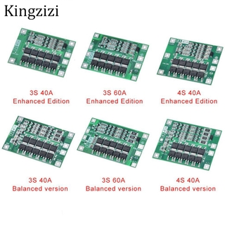 บอร์ดป้องกันที่ชาร์จแบตเตอรี่ลิเธียม 3S 4S 40A 60A Li-ion 18650 BMS สําหรับสว่านมอเตอร์ 11.1V 12.6V 14.8V 16.8V