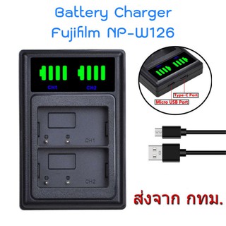 Fujifilm NP-W126 NP-W126S USB Dual Battery Charger for X-Pro3 X-T3 X-T30 X-E3 X-T200 X-A10