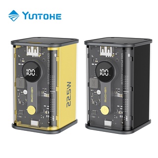 YUNTOHE พาวเวอร์แบงค์ โปร่งใส ความจุใหญ่ 10000mAh 22.5W Super Fast Charge 20W pd Fast Charging แบตเตอรี่แบบพกพา Mech