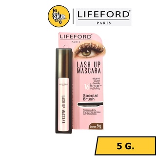 Lifeford Lash up mascara 16Hour long lasting 5g. ไลฟ์ฟอร์ด ปารีส แลช อัพ มาสคาร่า มาสคาร่าหัวแปรงหวี