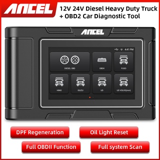 【เวอร์ชั่นล่าสุด】Ancel เครื่องสแกนเนอร์วินิจฉัยน้ํามันอัตโนมัติ HD3200 OBD2 24V 12V 2in1 OBD 2 สําหรับรถยนต์ รถบรรทุก