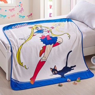 🛒ที่นอนหมอนมุ้ง🛒 Cartoon Small Blanket Water Ice Moon One Piece Summer Thin Office Air Conditioning Blanket Single Nap